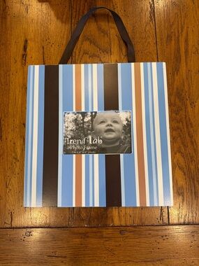 Trend Lab Blue and Brown Striped Hanging Photo Frame
